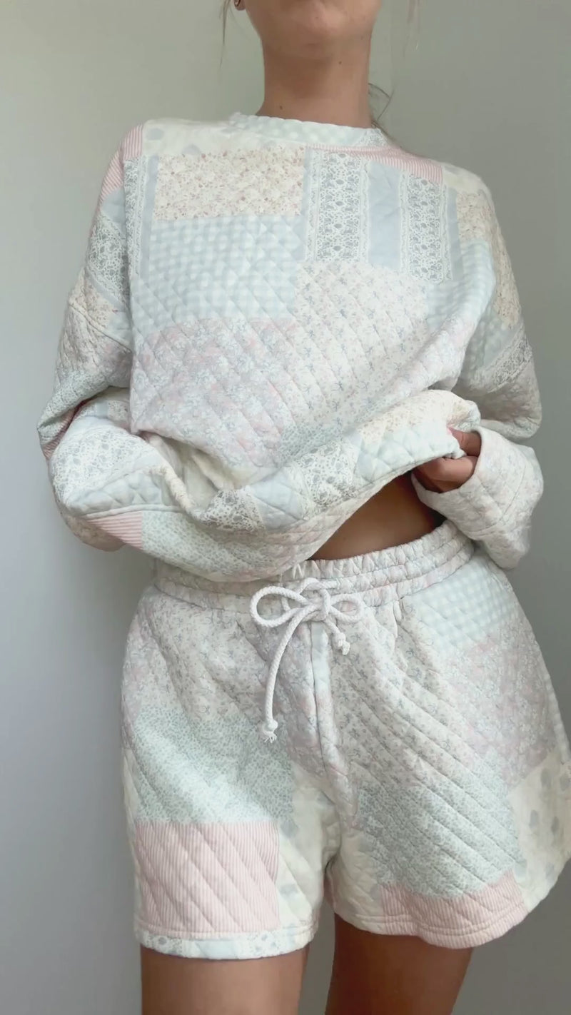 Shades Of Blue Quilted Pastel Shorts