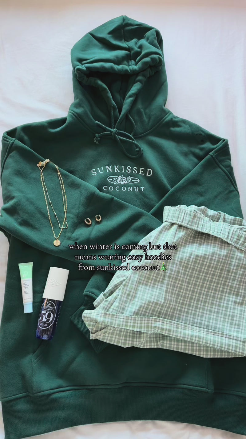 Winter Green Sunkissedcoconut Embroider Hoodie