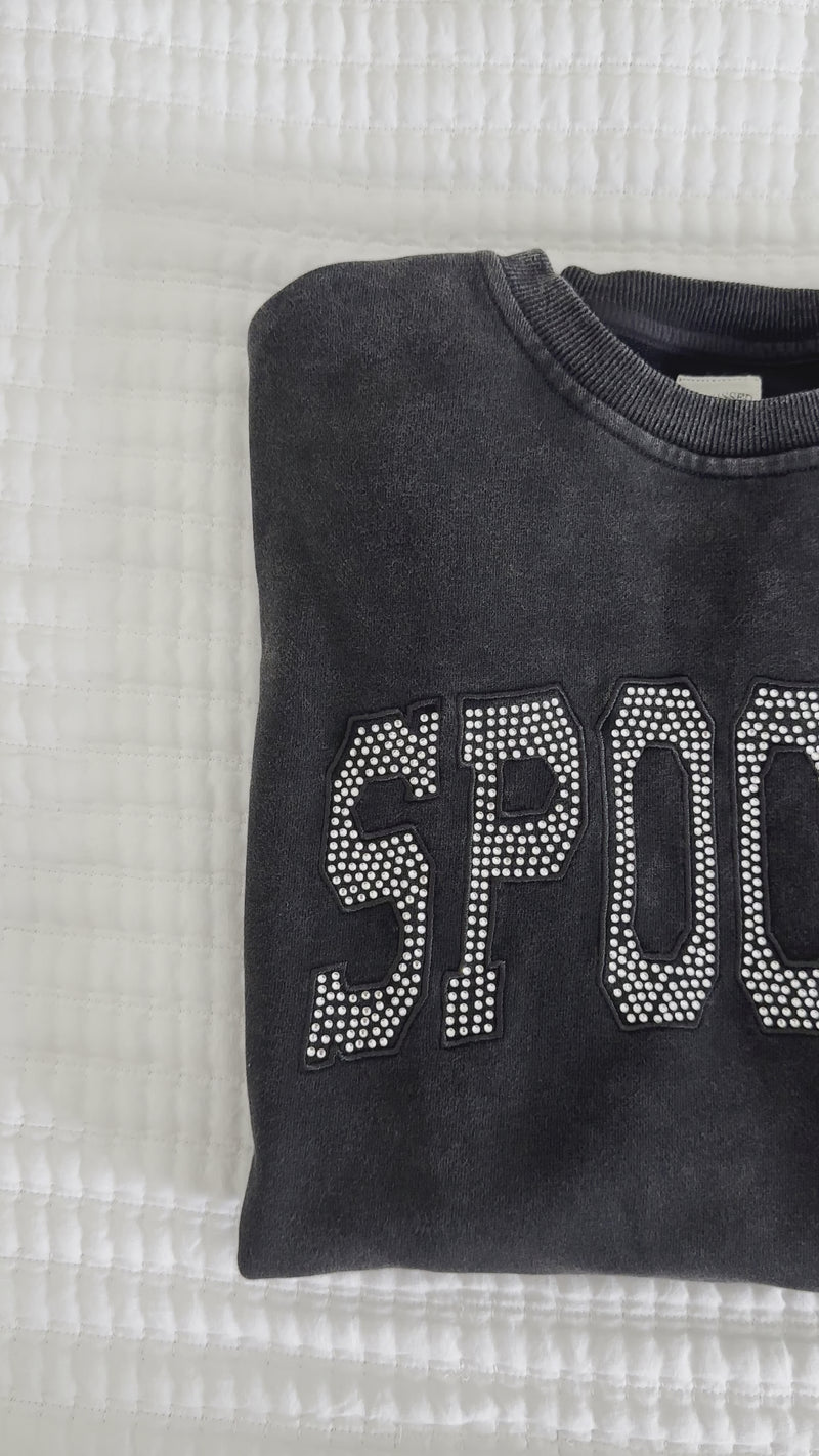 SPOOKY RHINESTONE SWEATSHIRT
