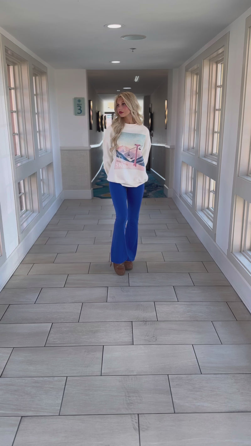 Ivory At The Lodge Ski Puff Print Sweatshirt