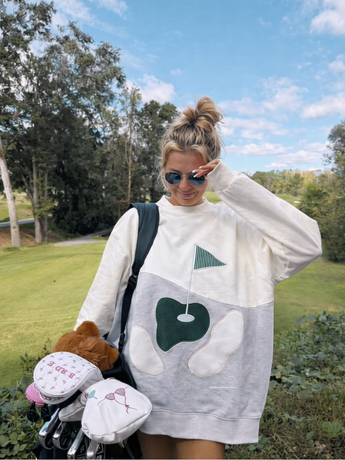 Fairway Golfing On The Green Mockneck Sweatshirt 100% Cotton