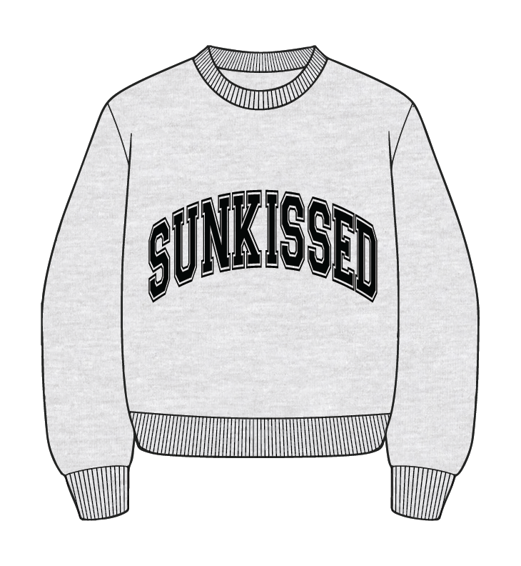 Afternoon Grey Sunkissed Varsity Embroider Sweatshirt