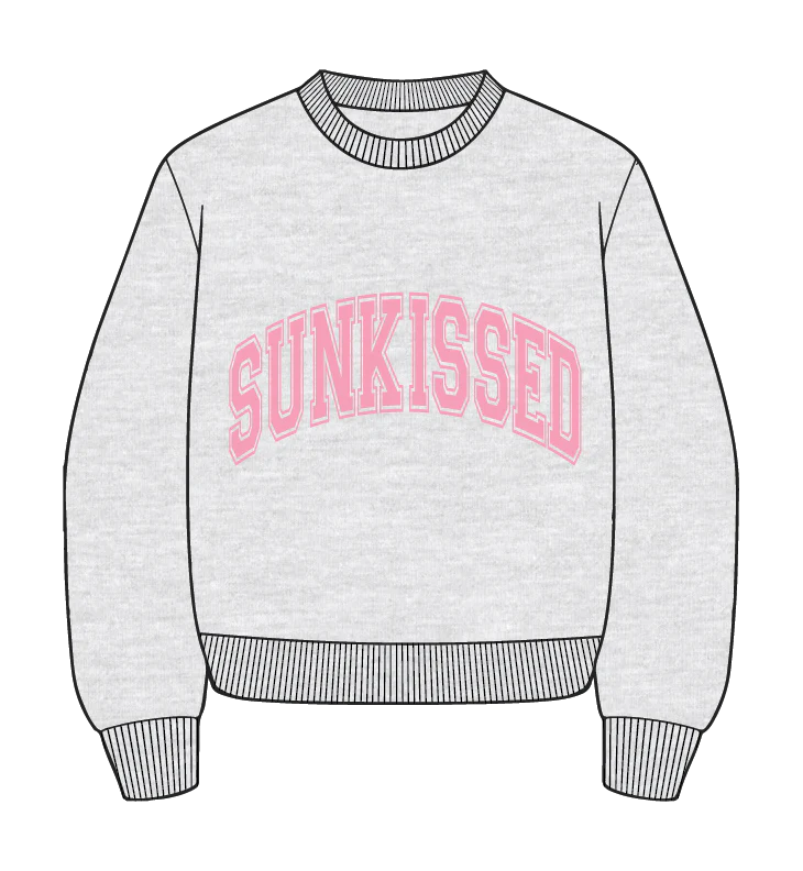 Sunkissed Collegiate Embroider Oversized Crewneck Sweatshirt