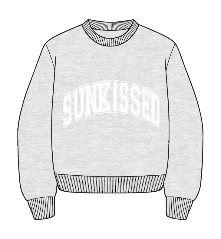 Sunkissed Collegiate Embroider Oversized Crewneck Sweatshirt