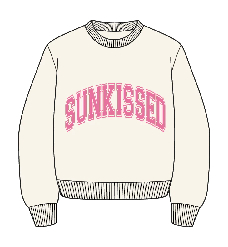 Sunkissed Collegiate Embroider Oversized Crewneck Sweatshirt