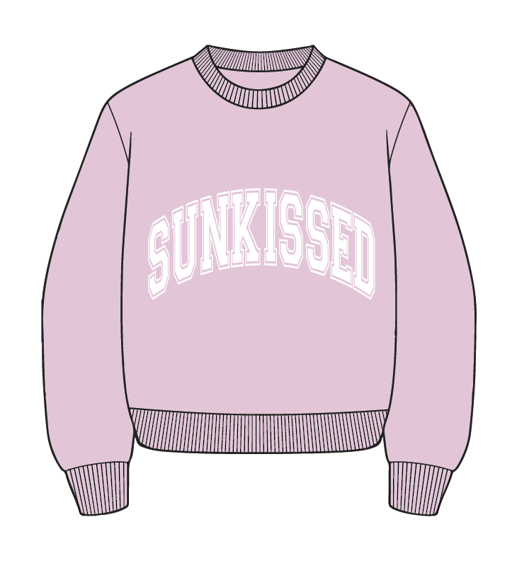 Mauve Mist Varsity Embroider Sweatshirt