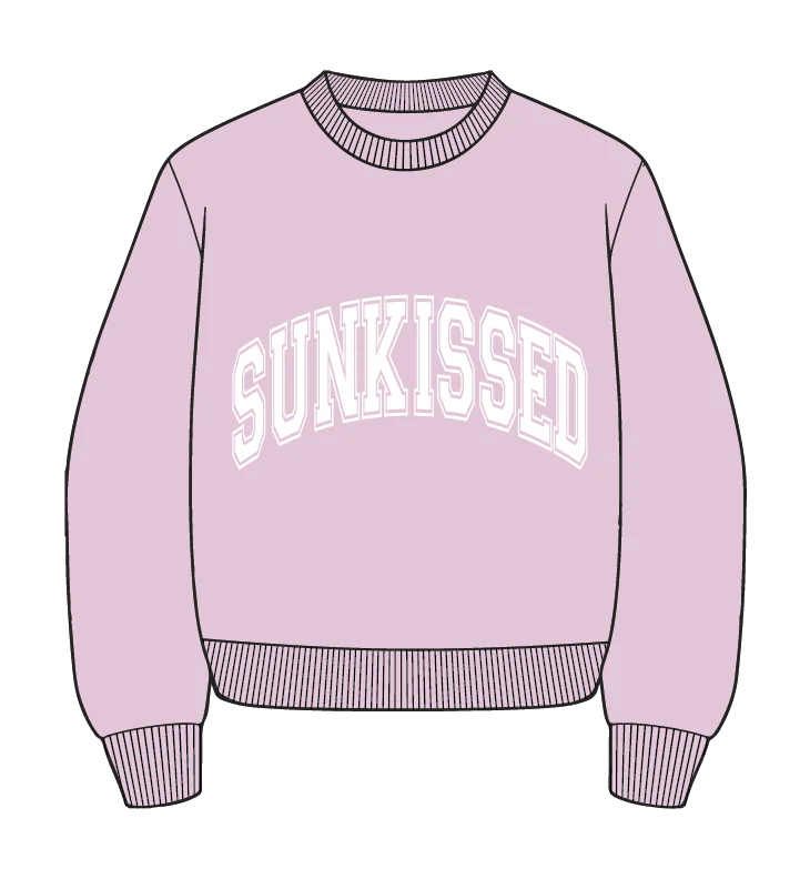 Sunkissed Collegiate Embroider Oversized Crewneck Sweatshirt