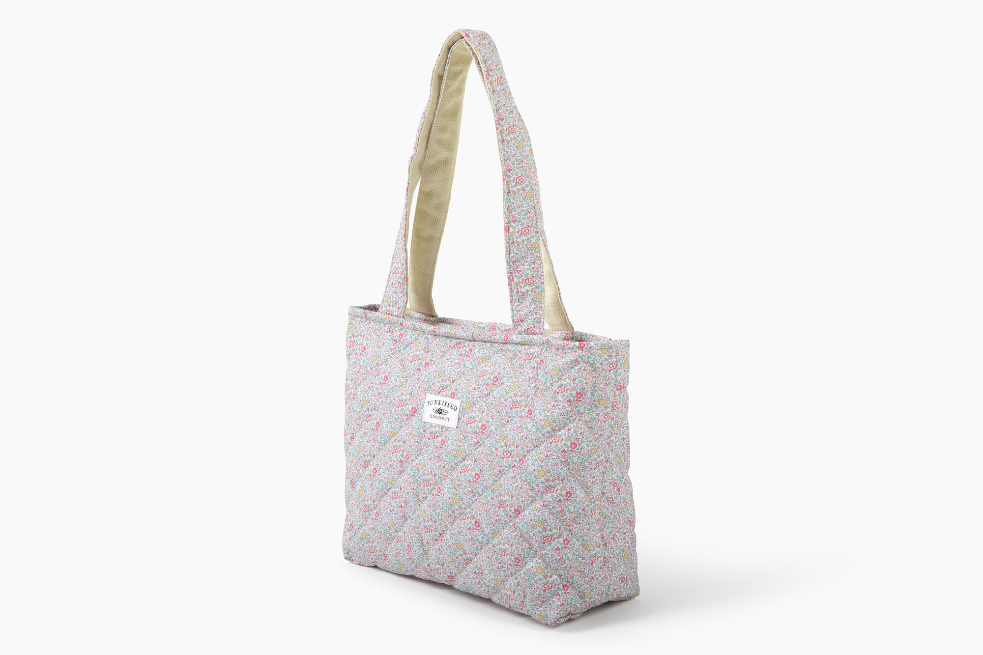 Floral Day In The Park Handmade Tote Zipper Bag