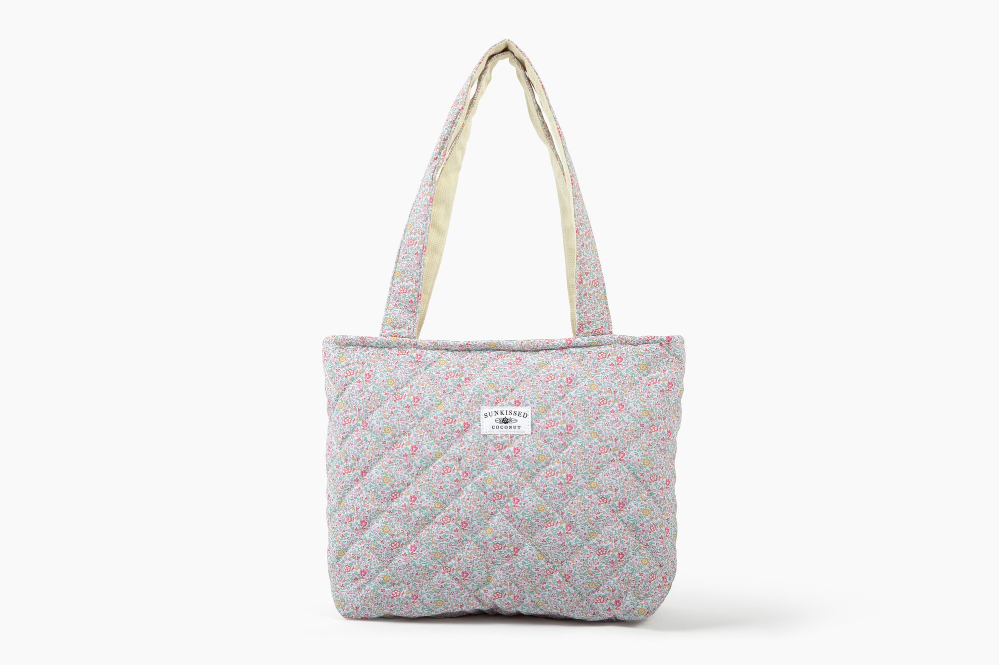 Floral Day In The Park Handmade Tote Zipper Bag