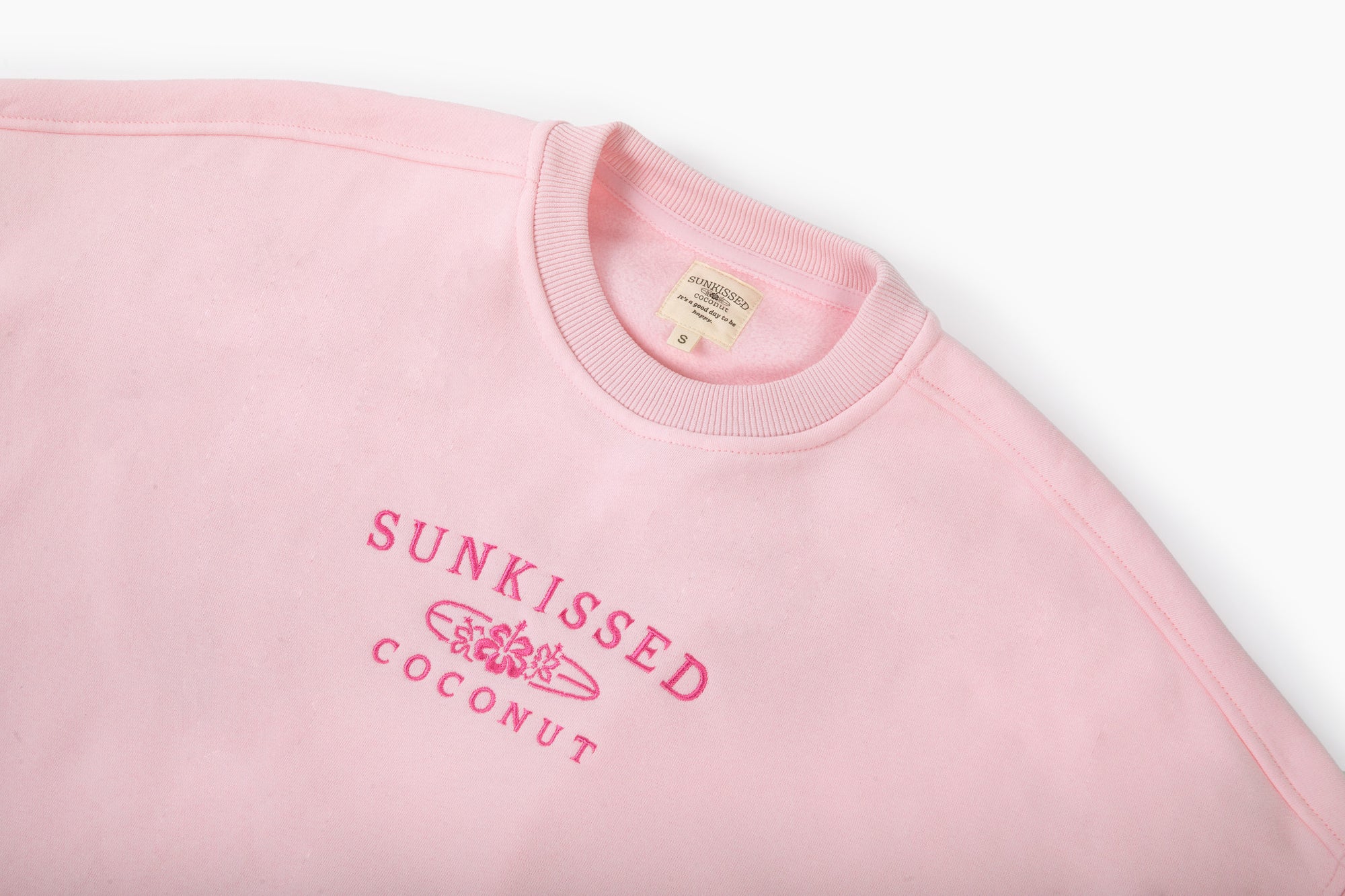 Tana Light Pink Embroider Sunkissedcoconut Sweatshirt