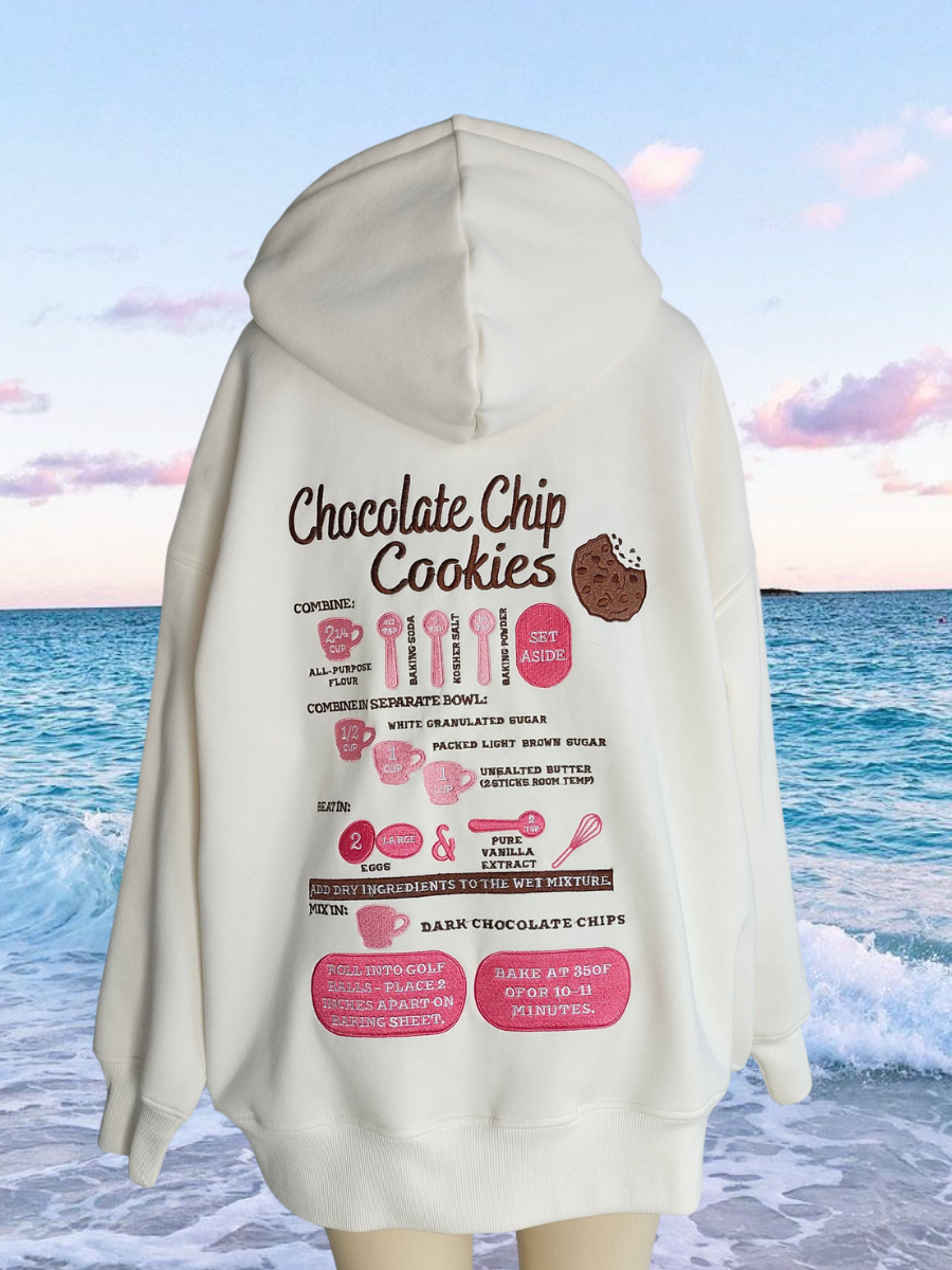Chocolate Chip Cookie Recipe Embroider Hoodie