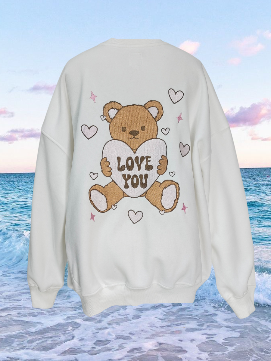 Teddy Bear Embroider Sweatshirt