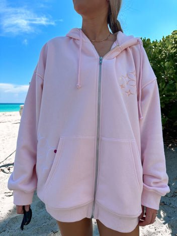 Sunkissed Coconut Star Embroidered Hoodie