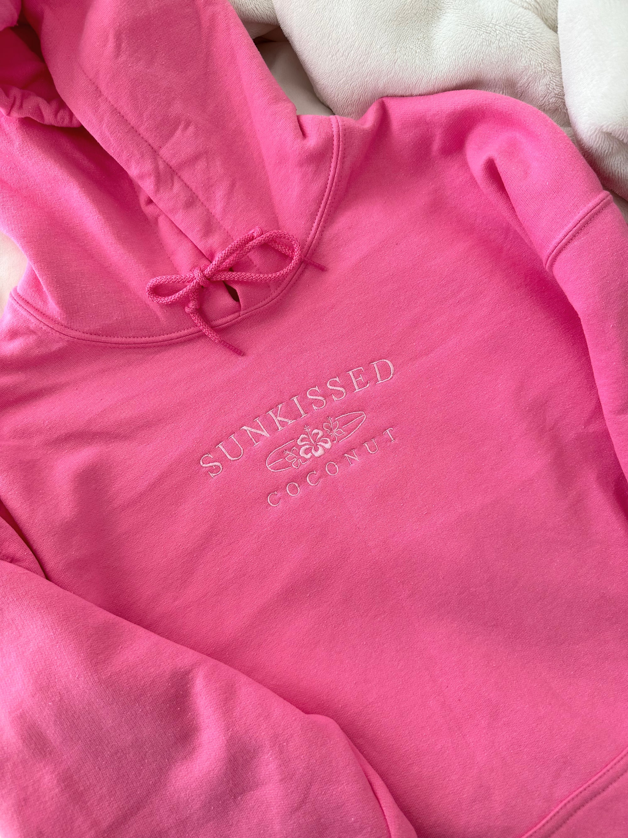 Pink Embroider Sunkissedcoconut Hoodie