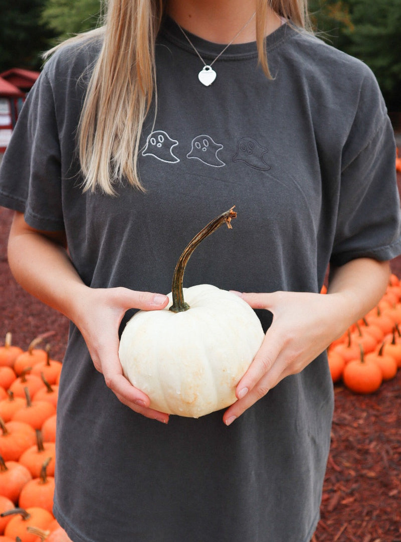 3 Ghost Embroider Tee - Sunkissedcoconut