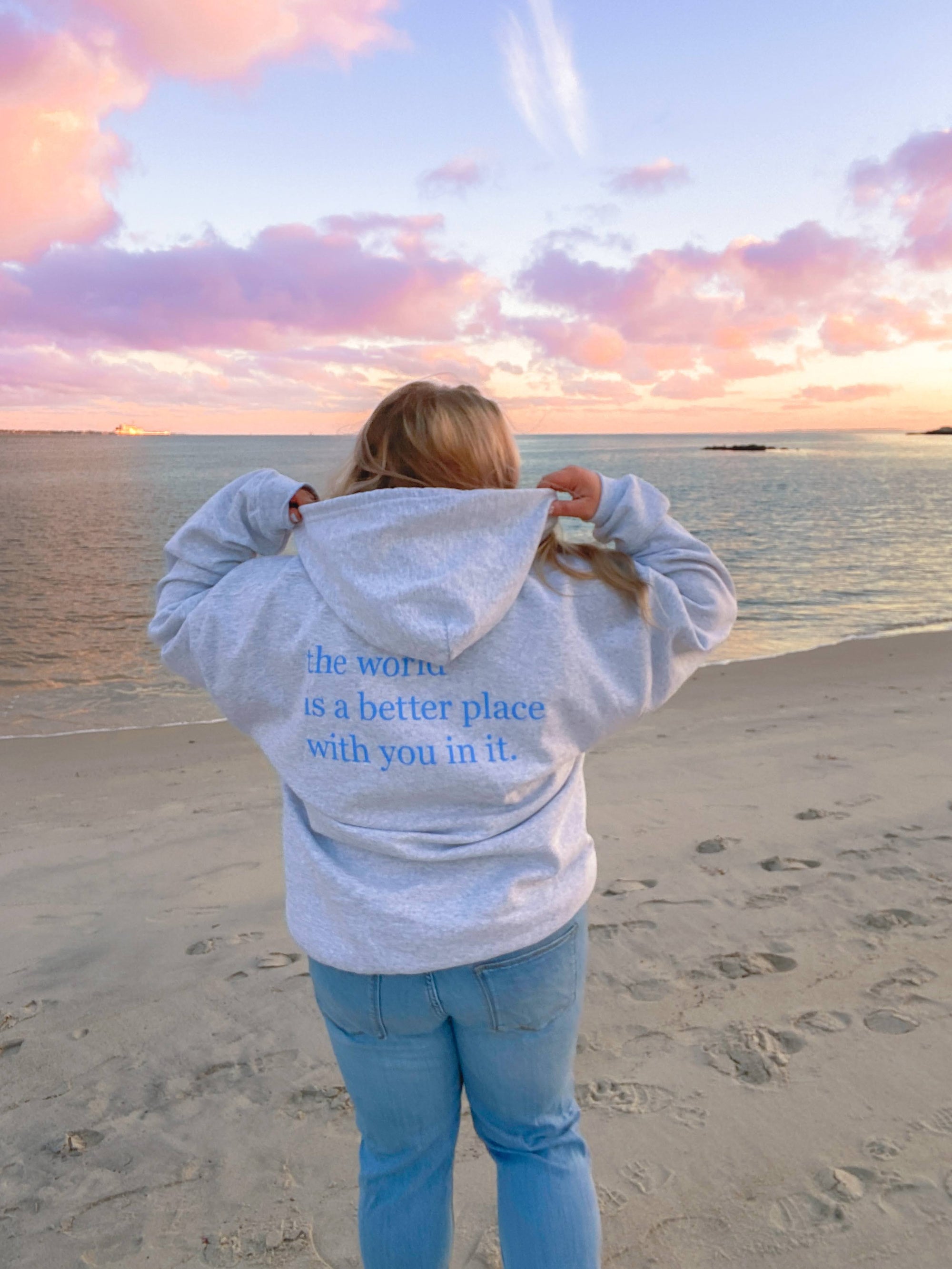 The World Is A Better Place With You In It Zip Up Hoodie - Sunkissedcoconut
