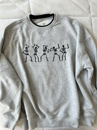 EMBROIDER SKELETON SWEATSHIRT - Sunkissedcoconut