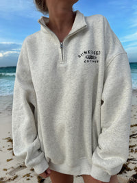 QUARTER ZIP SWEATSHIRT - Sunkissedcoconut