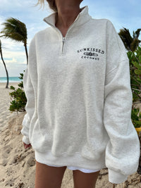 QUARTER ZIP SWEATSHIRT - Sunkissedcoconut