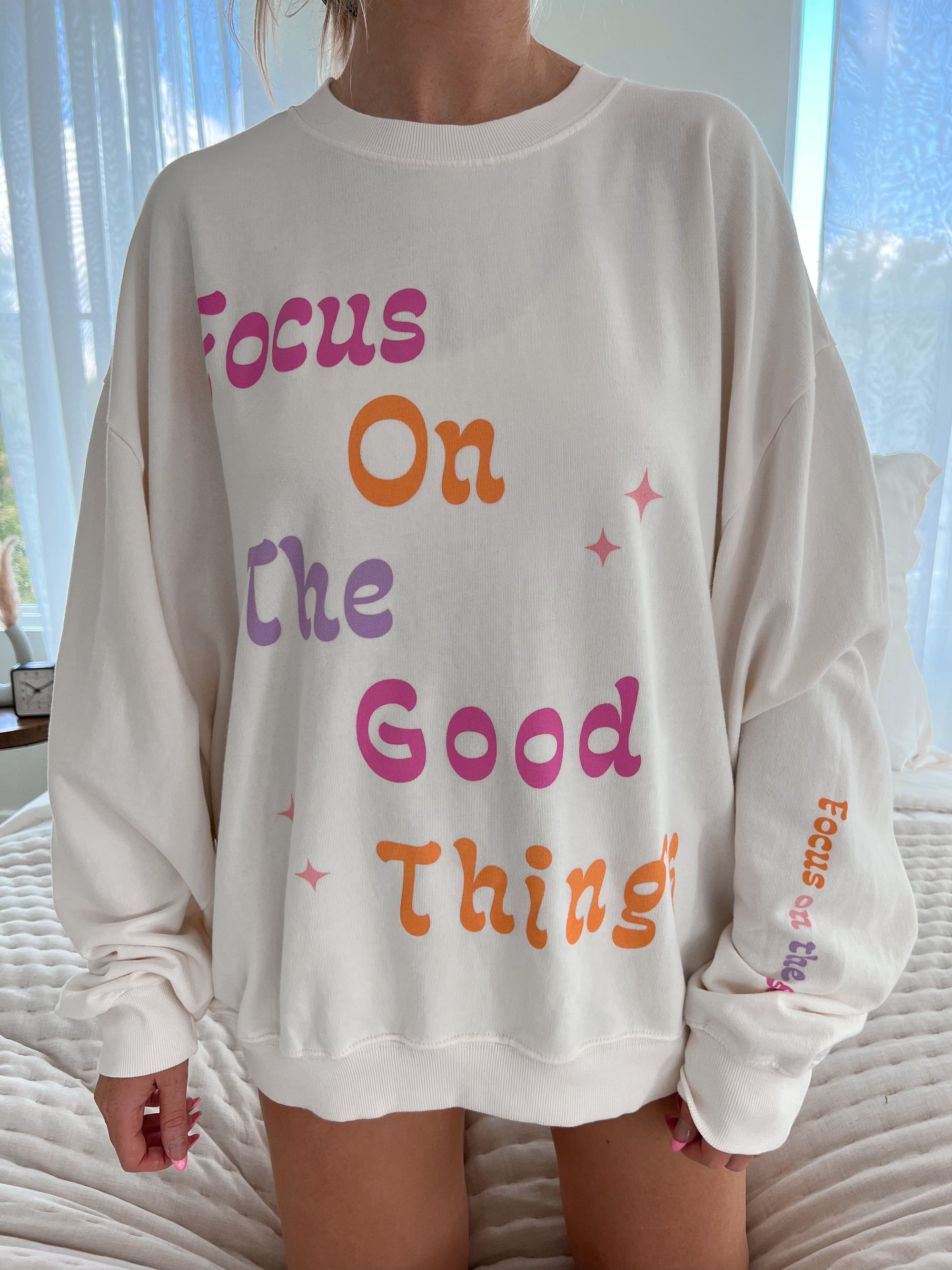 Focus On The Good Lightweight Sweatshirt – Sunkissedcoconut