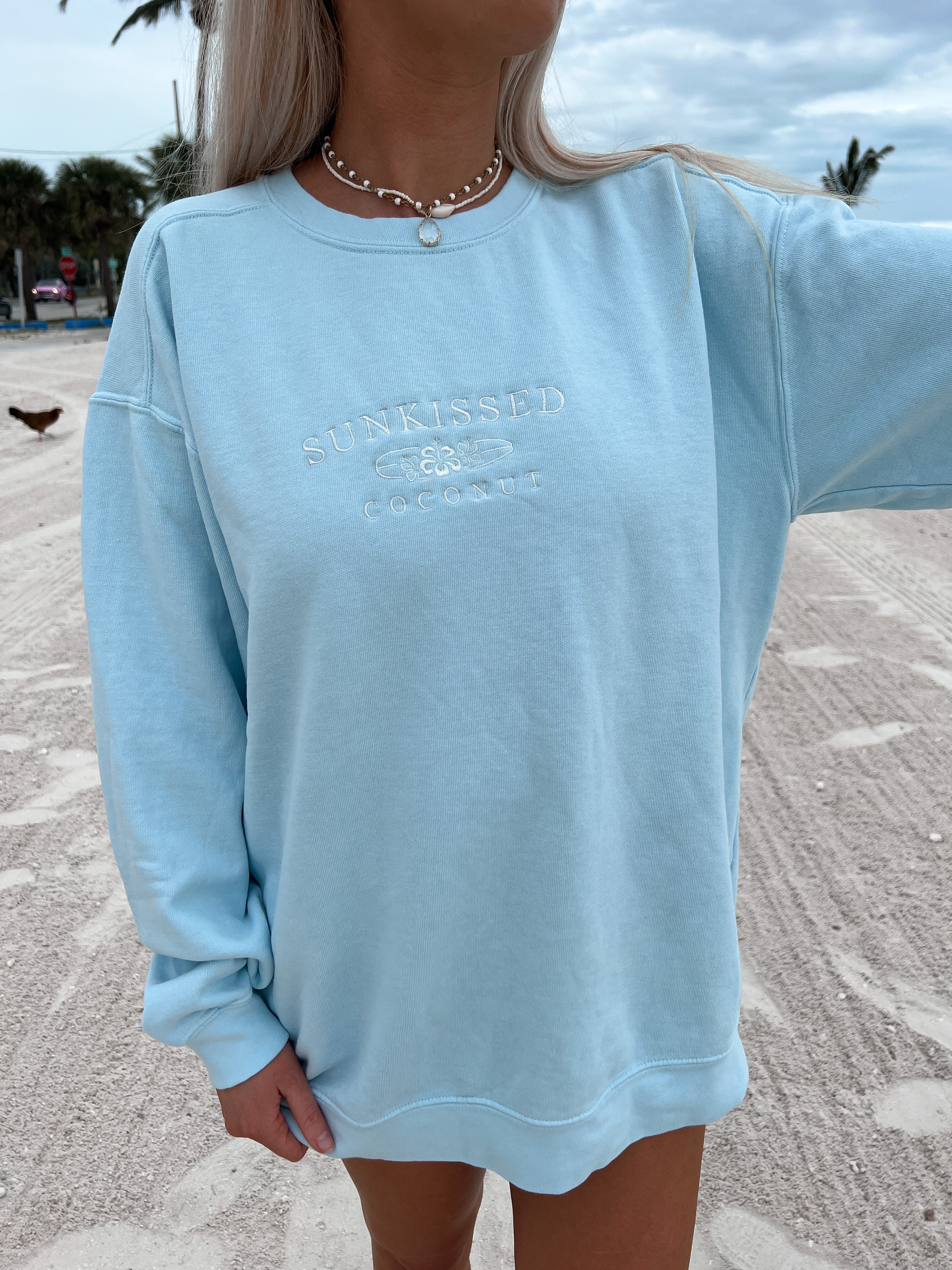 Comfort Colors Embroider Sunkissedcoconut Sweatshirt