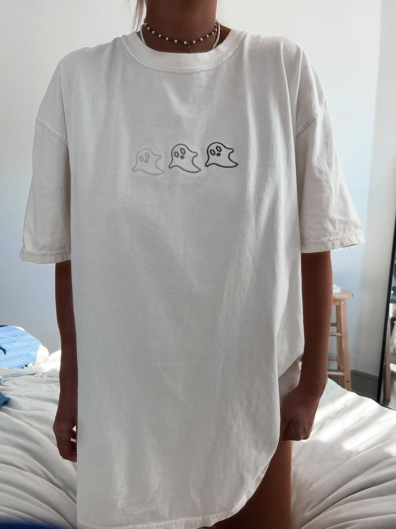 3 Ghost Embroider Tee - Sunkissedcoconut