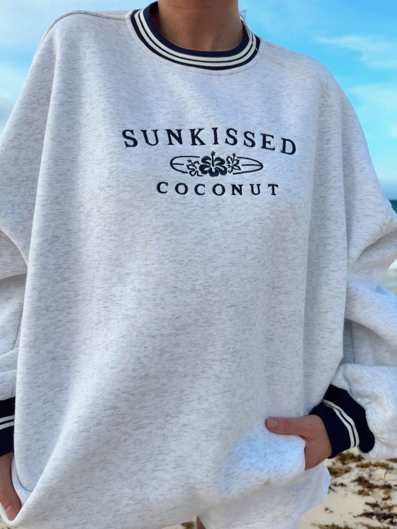 PREPPY CREW SWEATSHIRT - Sunkissedcoconut
